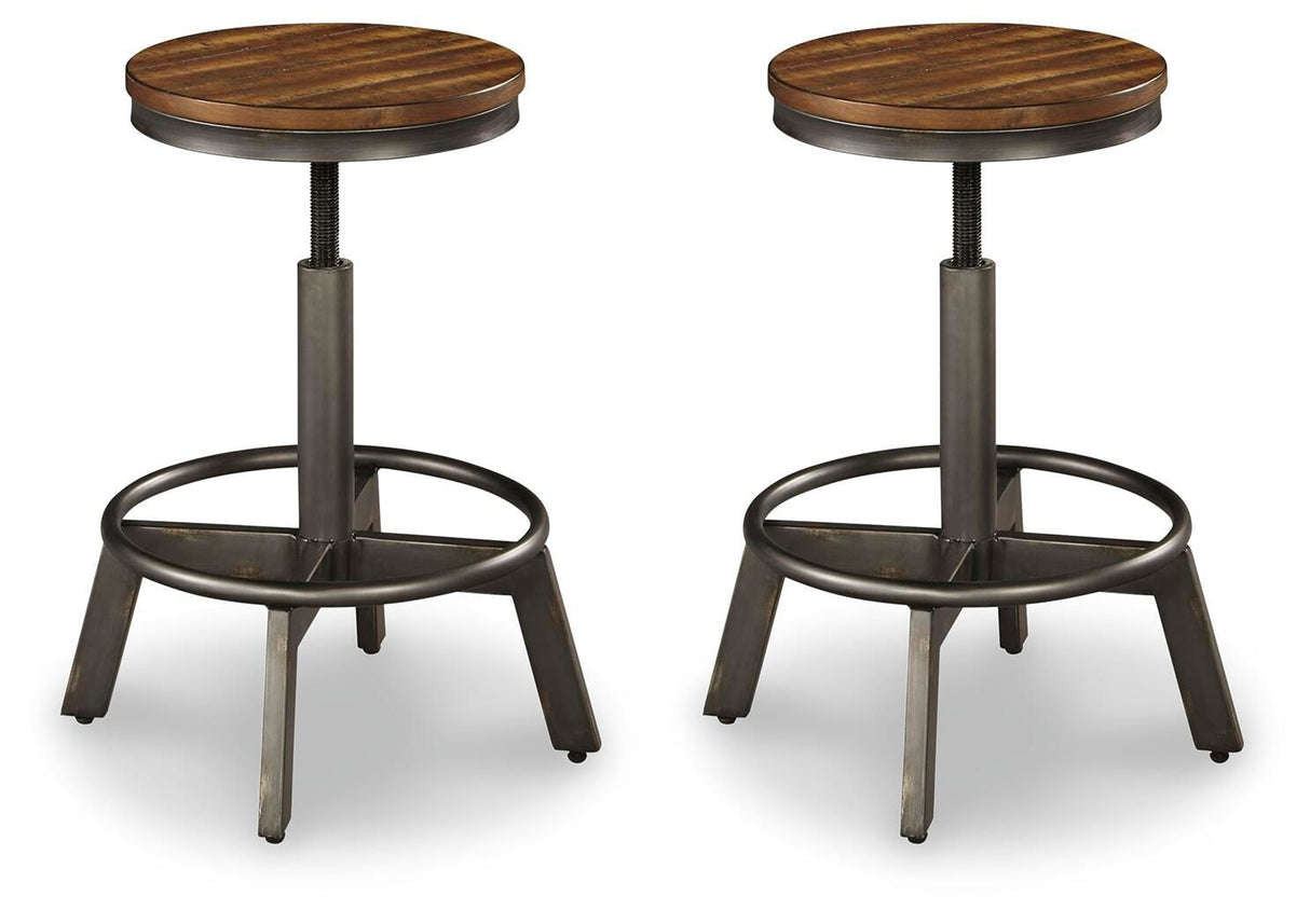 Torjin Swivel Stool (Set of 2) Dark Brown