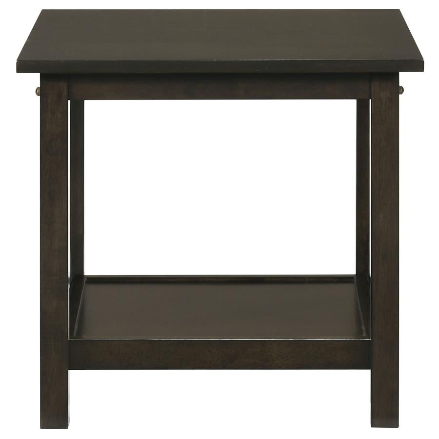 Rachelle - 3 Piece Rectangular Coffee Table Set - Deep Merlot