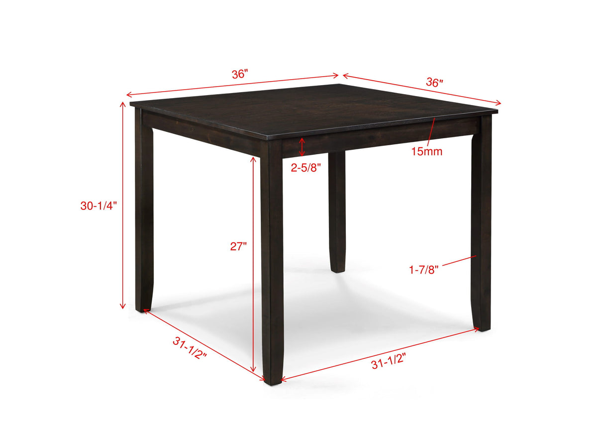 Durham - 5 Piece Dining Set - Espresso by Crown Mark | Bel Furniture