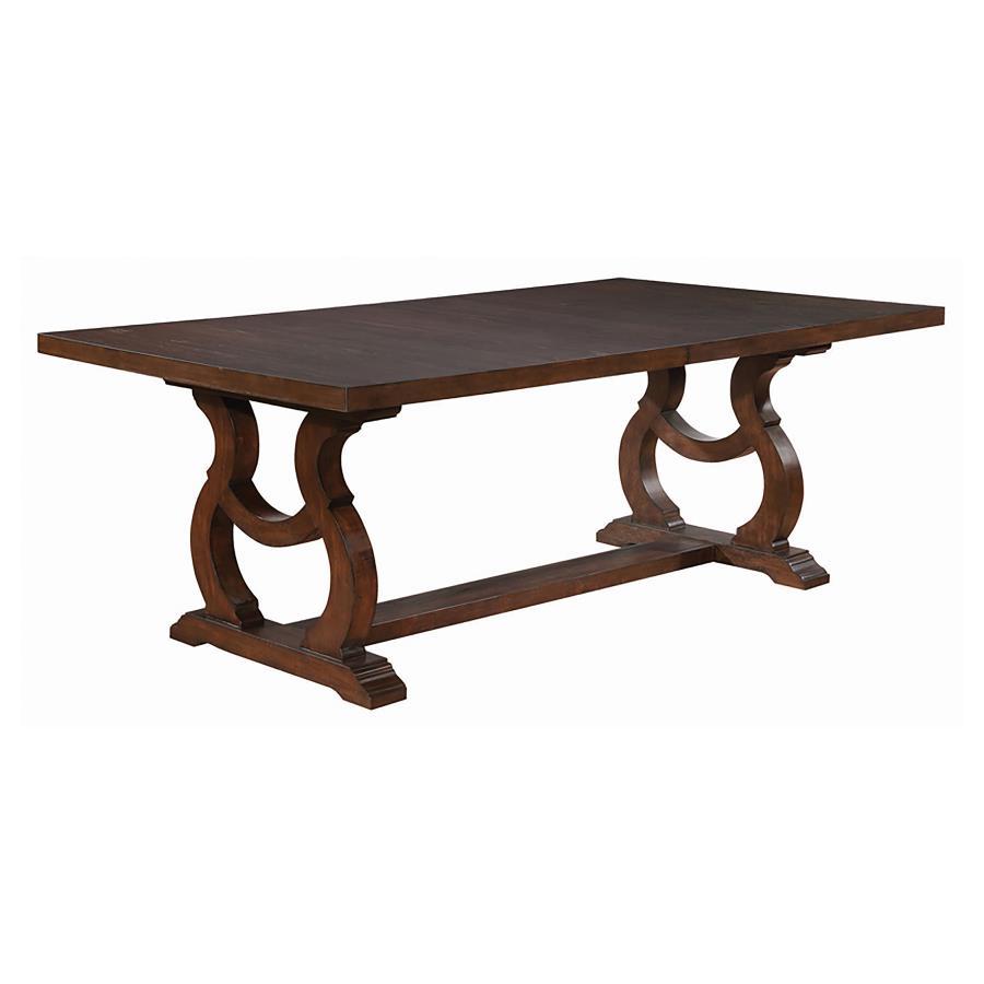 Brockway - Extension Leaf Dining Table Dark Brown by CoasterEssence | Bel Furniture