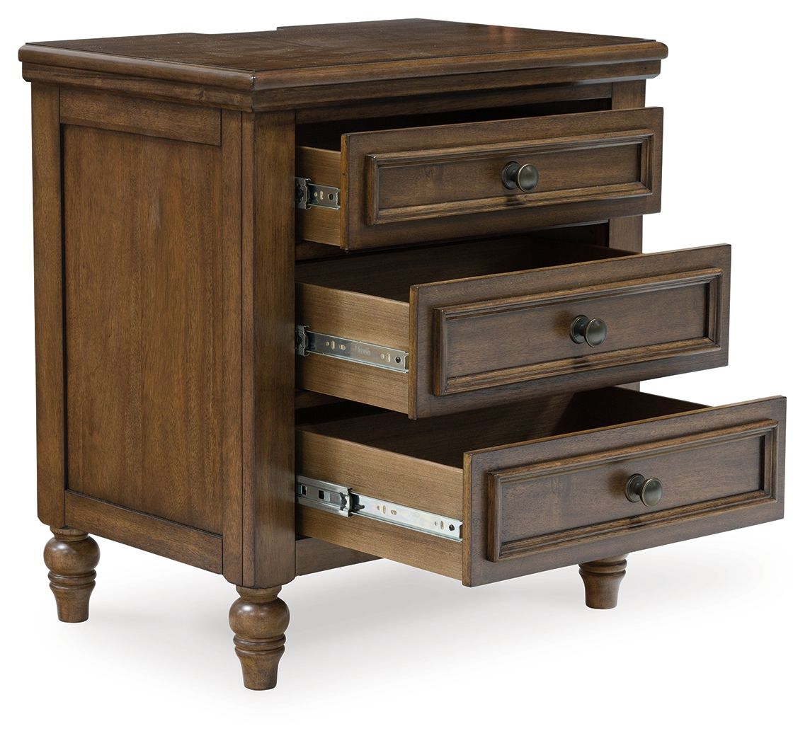 Sturlayne - Brown - Three Drawer Night Stand by Benchcraft® | Bel Furniture