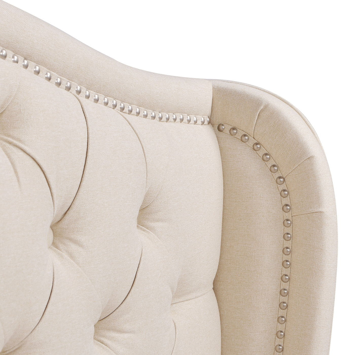 Fontana - Handcrafted Wingback Upholstered Platform Bed Frame by Jennifer Taylor Home | Bel Furniture