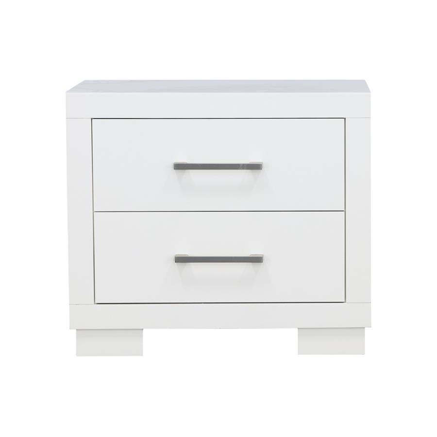 Jessica - 2-Drawer Nightstand White by CoasterEssence | Bel Furniture