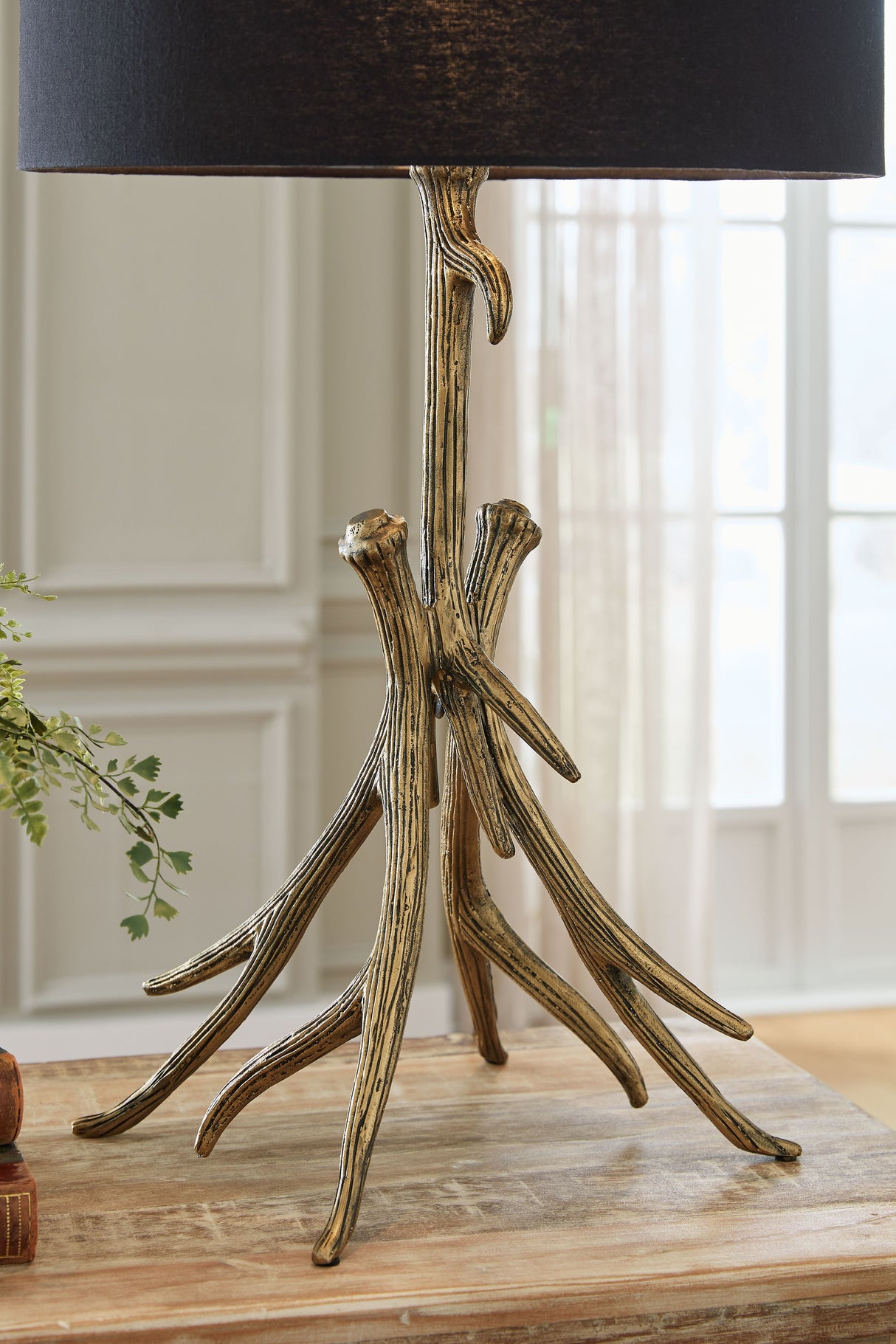 Josney - Antique Gold Finish - Metal Table Lamp by Signature Design by Ashley® | Bel Furniture