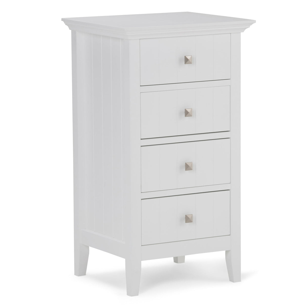 Acadian - Four Drawer Floor Storage Cabinet - Pure White by Simpli-Home | Bel Furniture