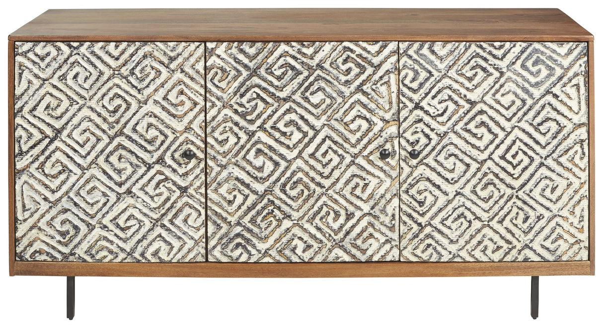 Kerrings - Brown / Black / White - Accent Cabinet by Signature Design by Ashley® | Bel Furniture