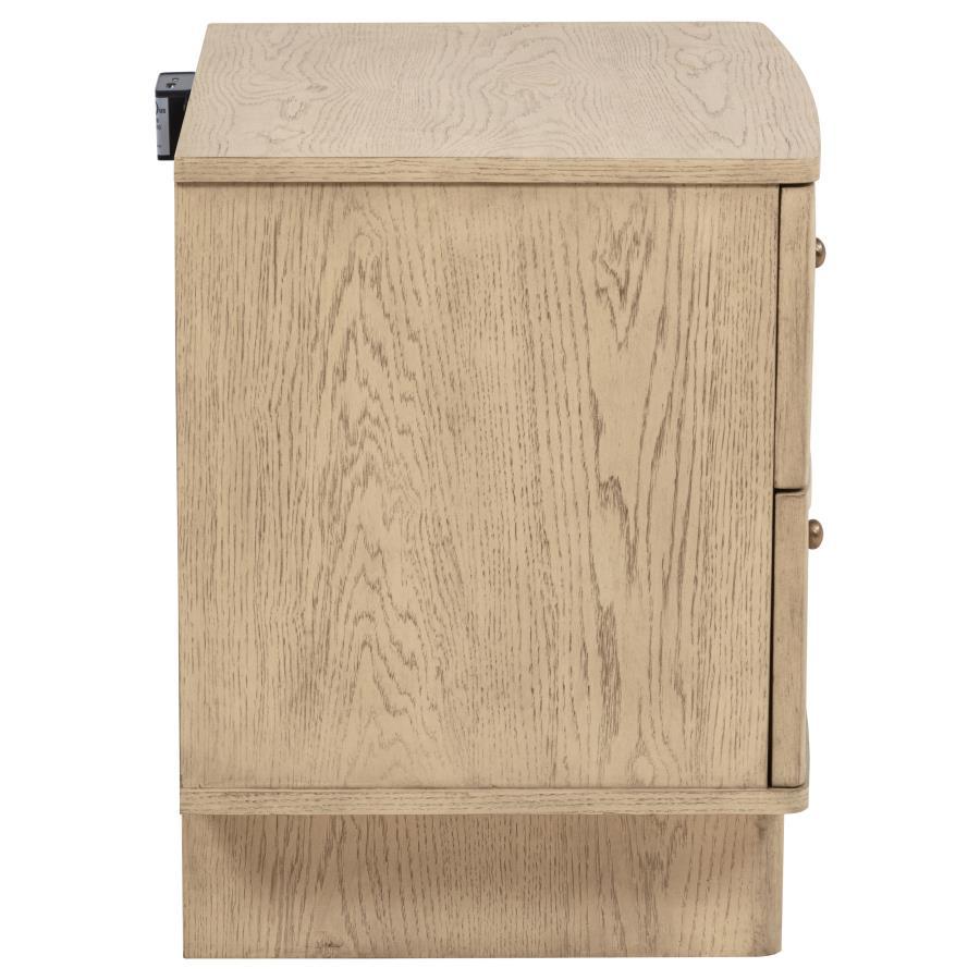 Kailani - 2-Drawer Nightstand Bedside Table - Beige Oak by Coaster Fine Furniture | Bel Furniture