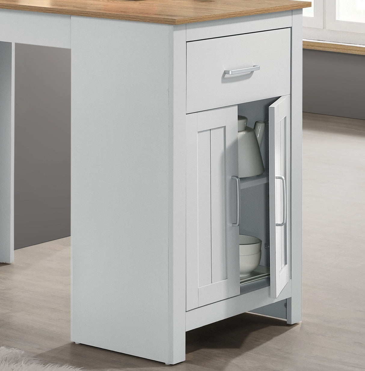 Alonzo - Small Space Counter Height Dining Table With Cabinet And Drawer Storage by Lilola Home | Bel Furniture