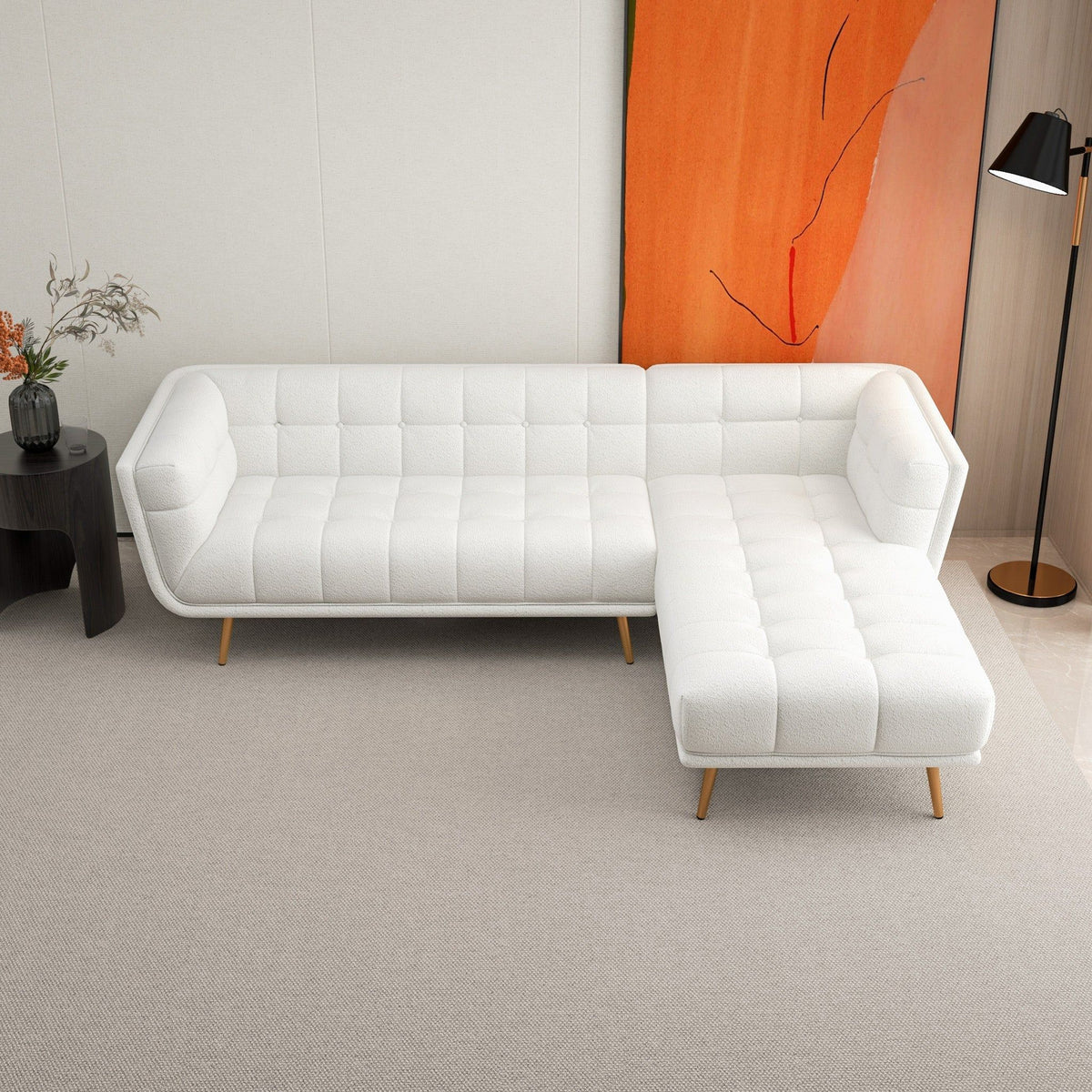 Addison - L Shape Sectional Sofa Tufted