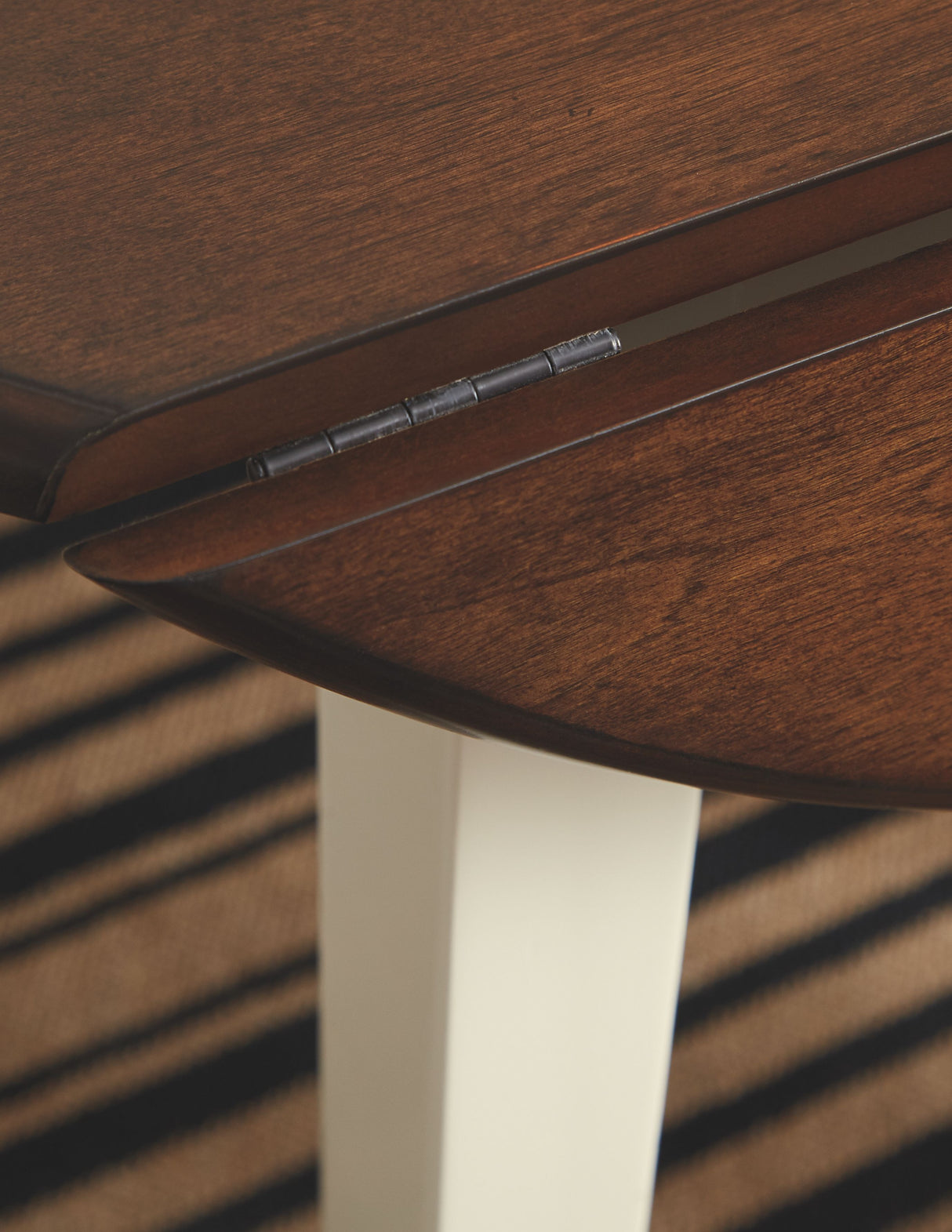 Woodanville - Cream / Brown - Round DRM Drop Leaf Table by Signature Design by Ashley® | Bel Furniture