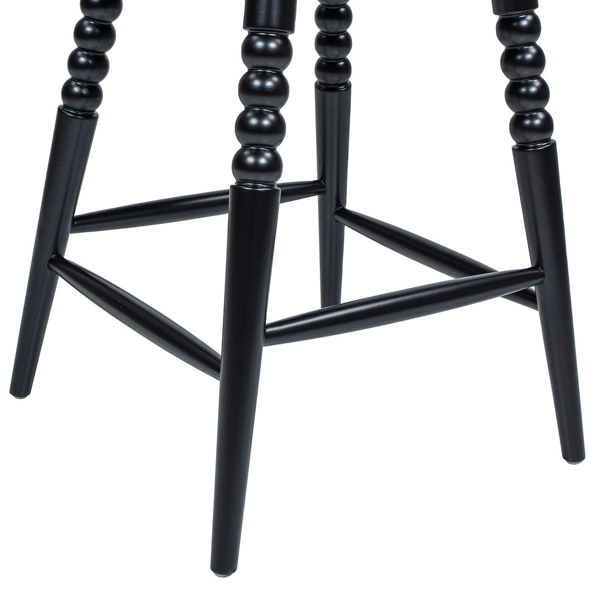 Breda - Turned Bubble Spindle Low Back Counter Stool - Black by Jennifer Taylor Home | Bel Furniture