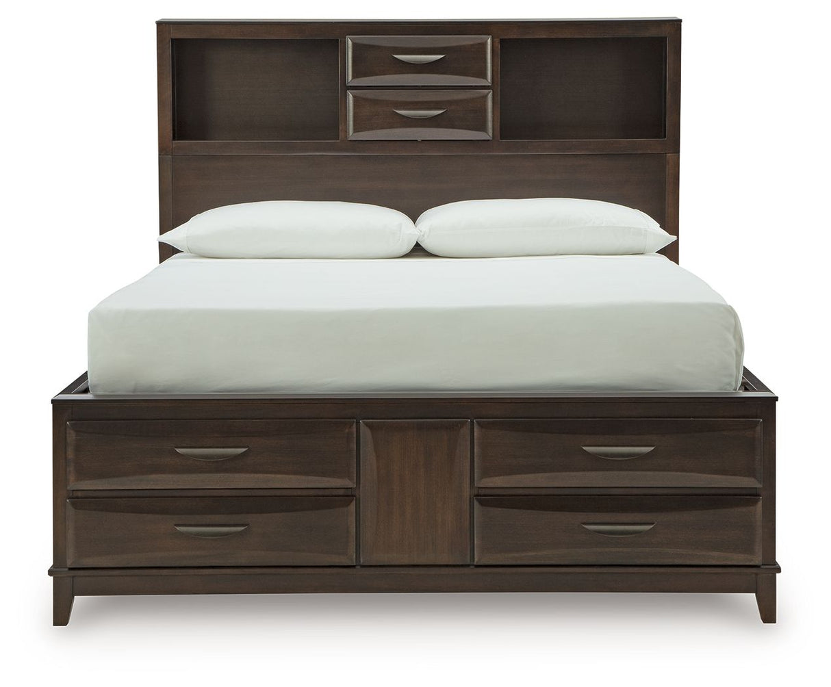 Vanmore - Queen Storage Bed - Dark Brown