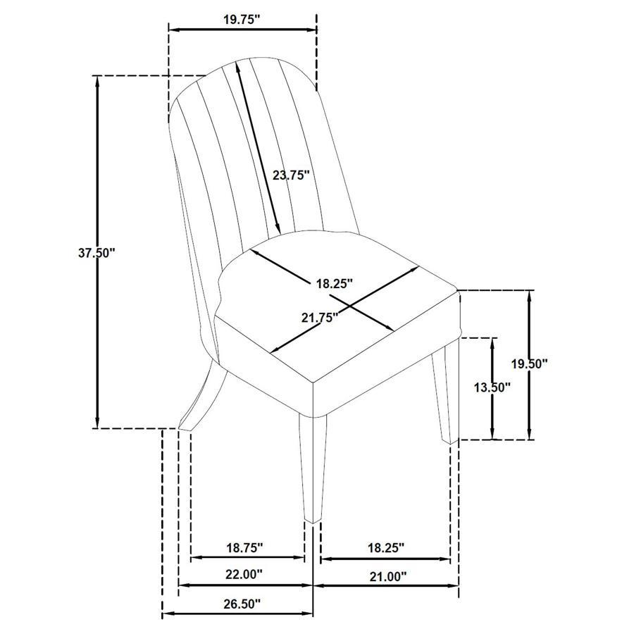 Leandro - 7 Piece Round Dining Table Set - Cream / Burnished Black