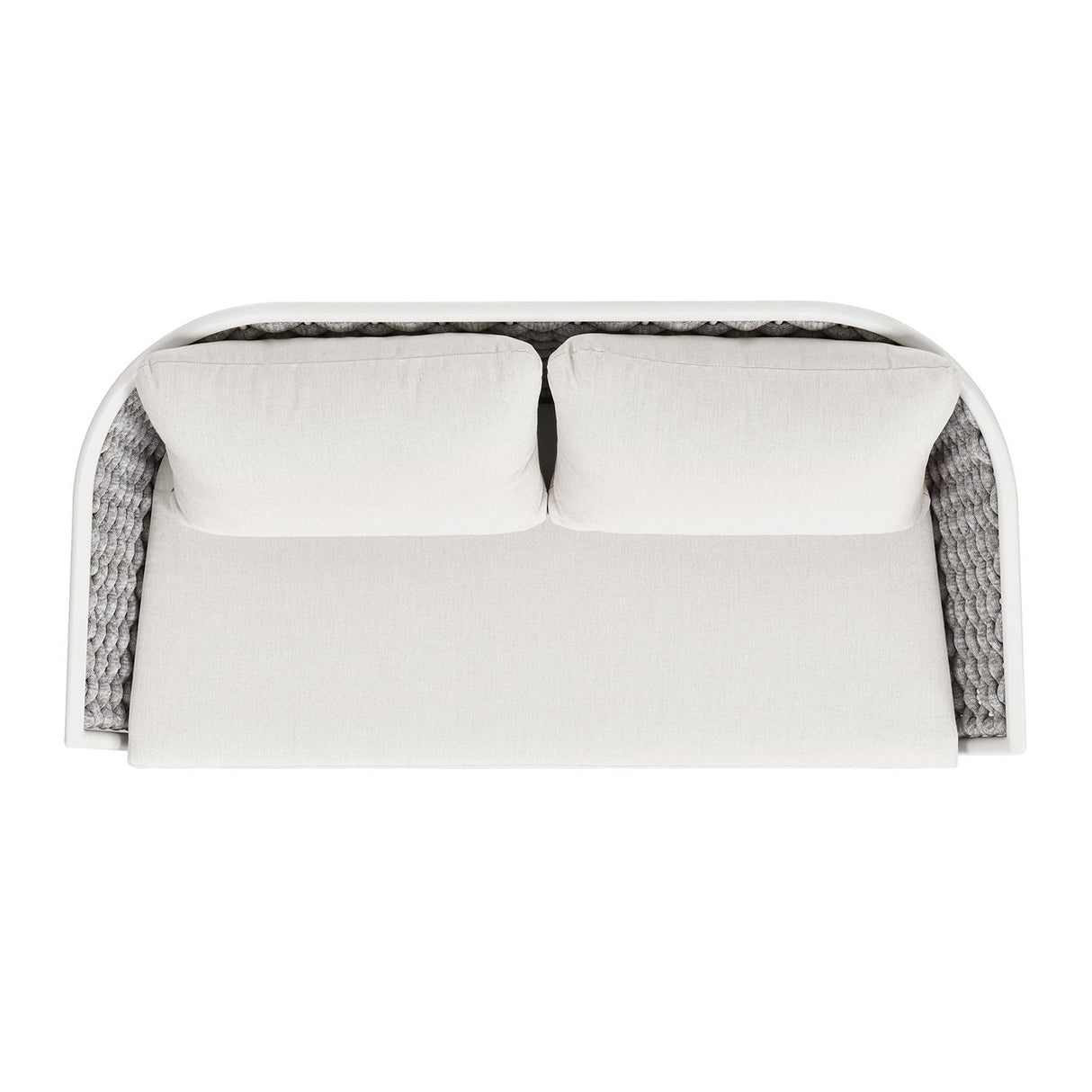 Rowan - Rope Barrel Back Patio Conversation Loveseat Sofa - Optic White by Jennifer Taylor Home | Bel Furniture