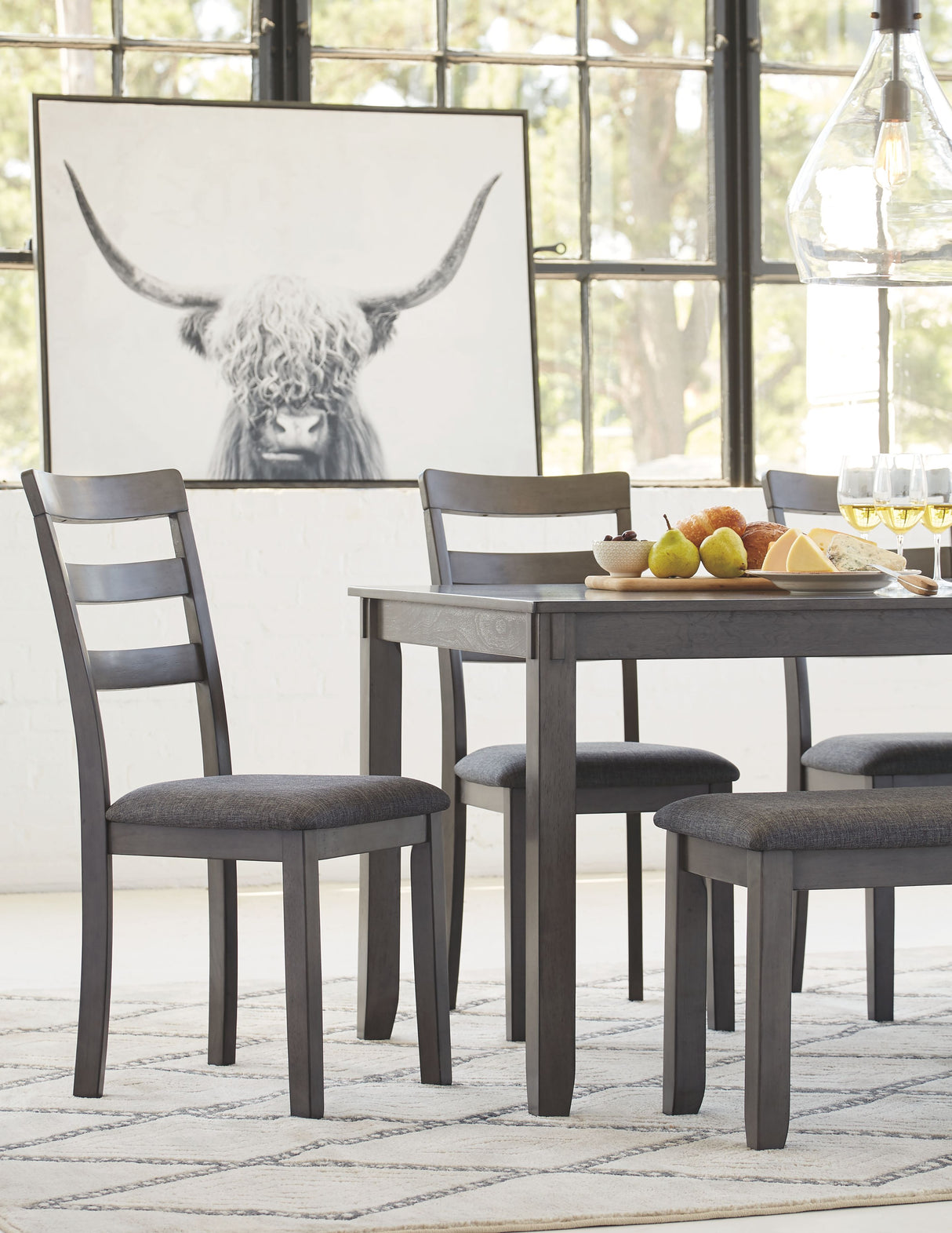 Bridson - Gray - RECT DRM Table Set (Set of 6) by Signature Design by Ashley® | Bel Furniture