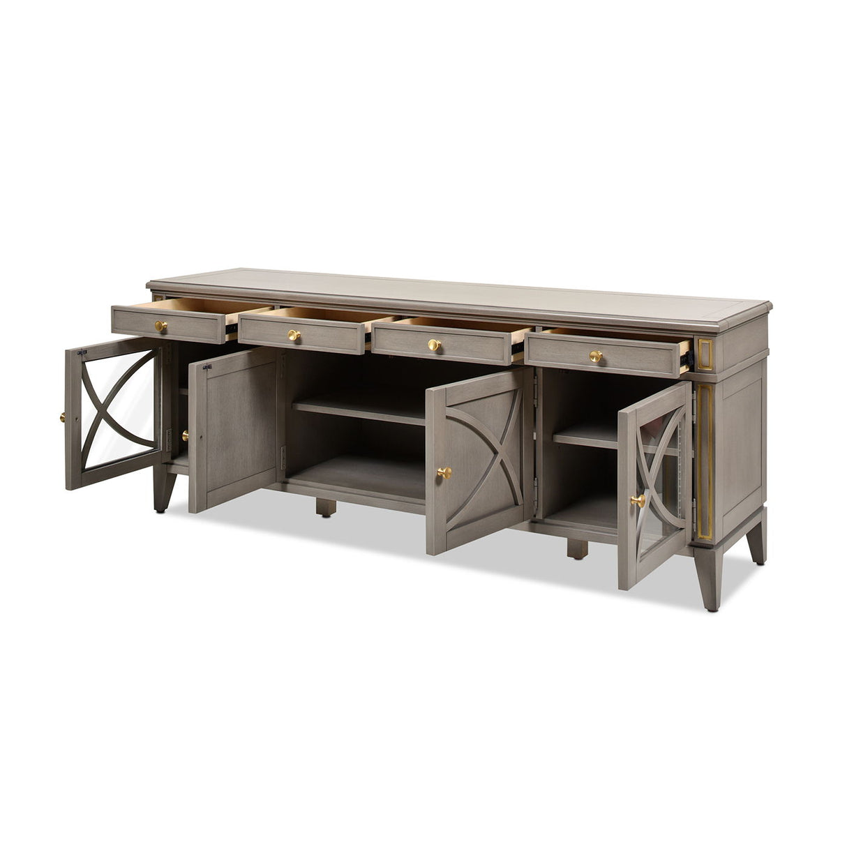 Dauphin - TV Stand Storage Display Console Table - Gray Cashmere by Jennifer Taylor Home | Bel Furniture
