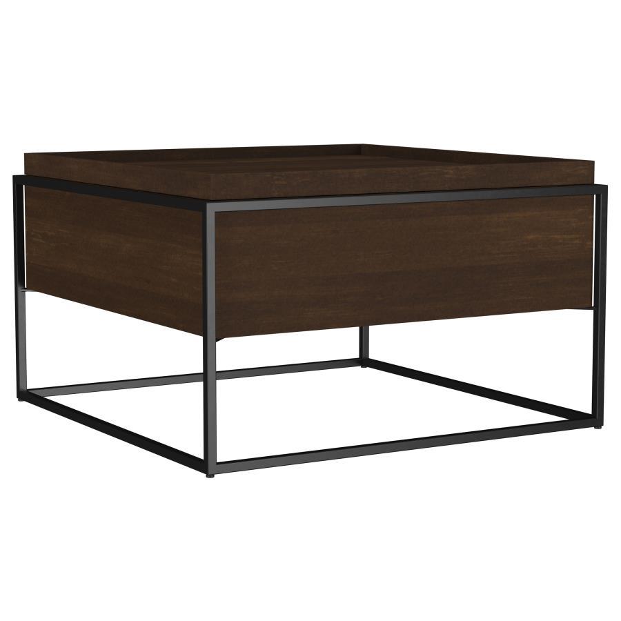 Fulton - Square - Mango Wood Coffee Table - Dark Brown by Coaster Fine Furniture | Bel Furniture