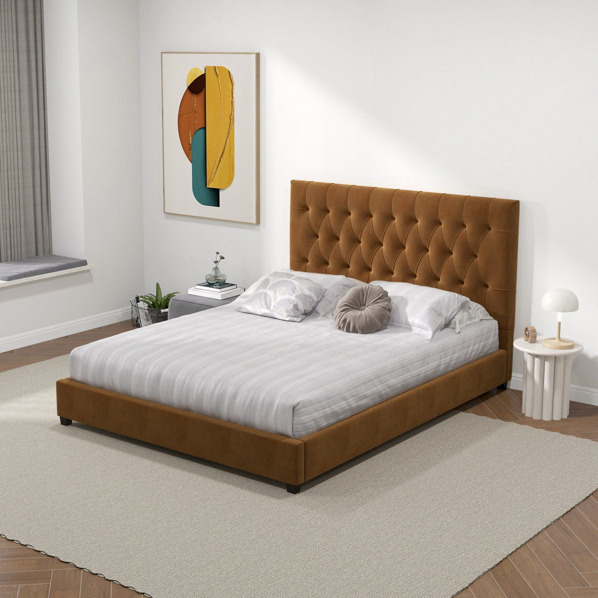 Donald - Mid-Century Modern Platform Bed