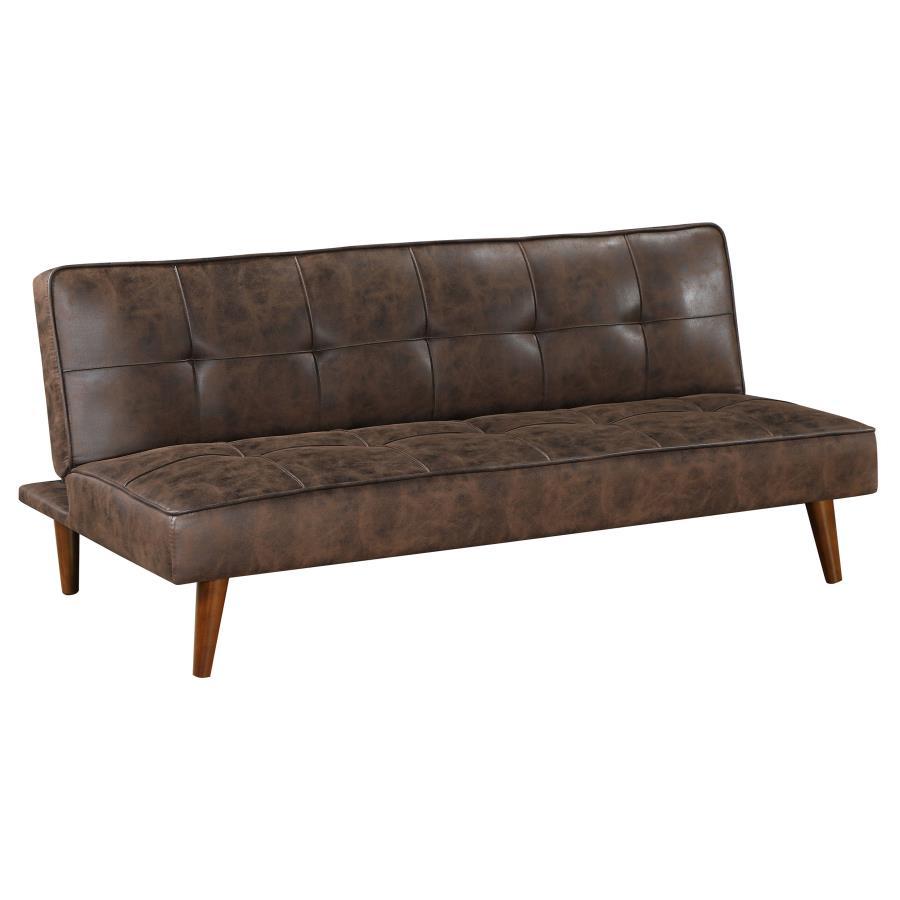 Jenson - Upholstered Tufted Convertible Sofa Bed Dark Brown by Coaster Fine Furniture | Bel Furniture