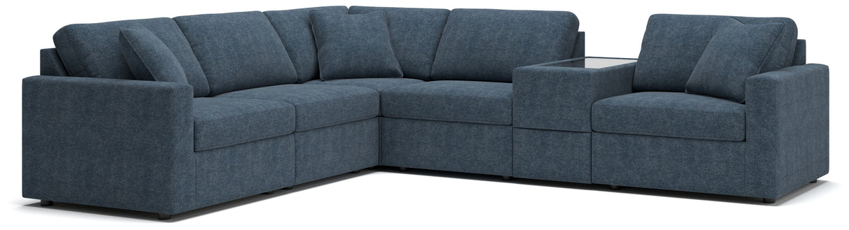 Modmax - Ink - Sectional Blue 6 Pc. Sectional With Storage Console by Signature Design by Ashley® | Bel Furniture