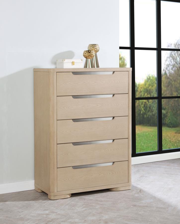 Ladera - 5-Drawer Bedroom Chest Of Drawers - Light Elm by Coaster Fine Furniture | Bel Furniture