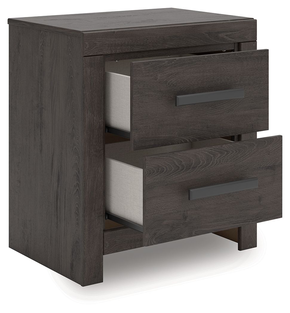 Prendonea - Charcoal - Two Drawer Night Stand by Signature Design by Ashley® | Bel Furniture