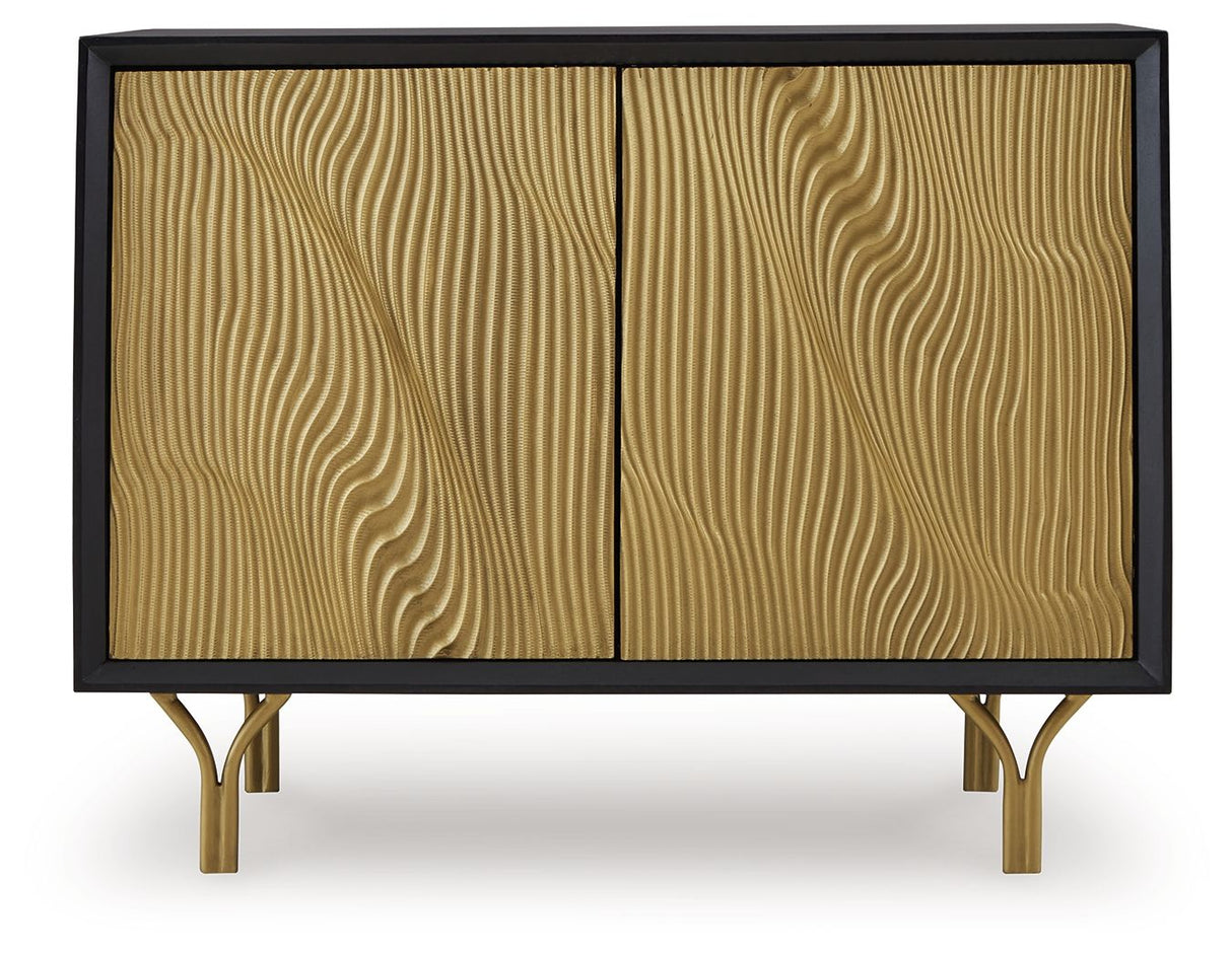 Tayner - Black / Gold Finish - Accent Cabinet by Signature Design by Ashley® | Bel Furniture