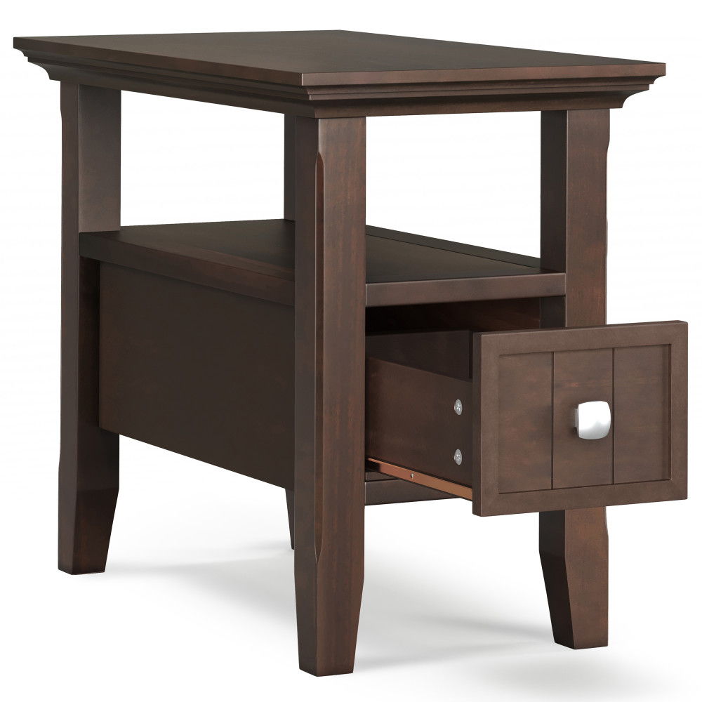 Acadian - Narrow Side Table With Drawer - Brown by Simpli-Home | Bel Furniture