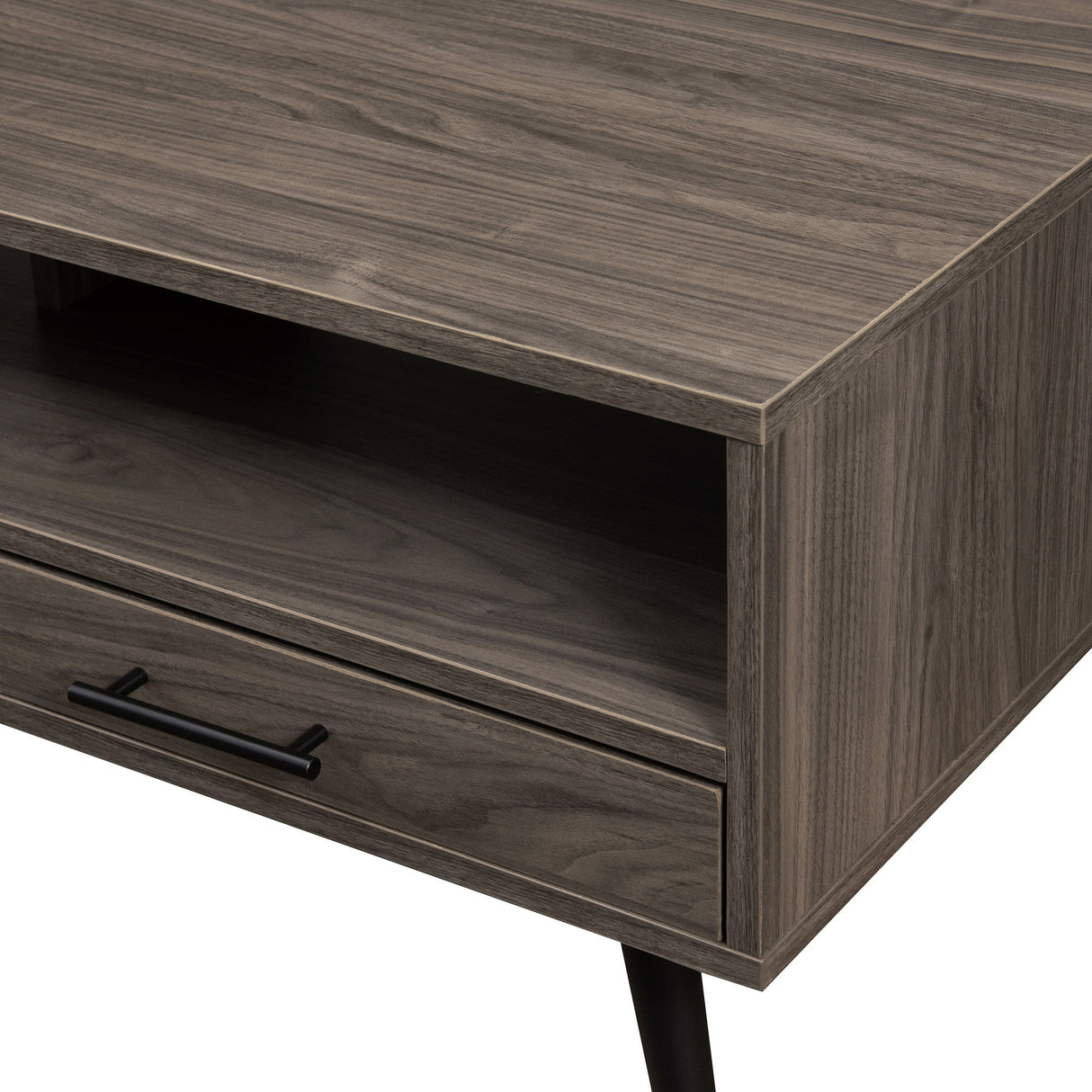 Contemporary 2 Drawer Low Coffee Table by Walker Edison | Bel Furniture