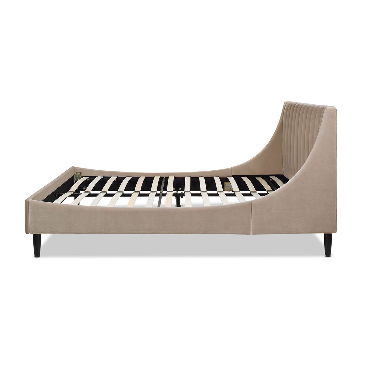 Aspen - Queen Vertical Tufted Modern Headboard Platform Bed Set - Mink