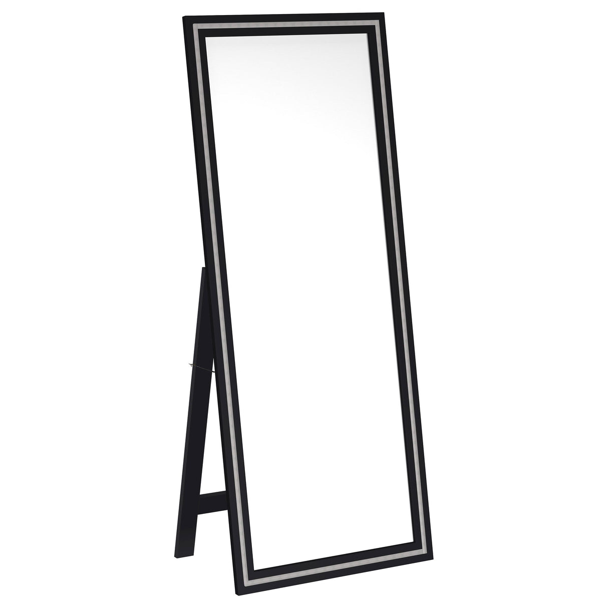 Windrose - Tempered LED Standing Mirror Black by Coaster Fine Furniture | Bel Furniture