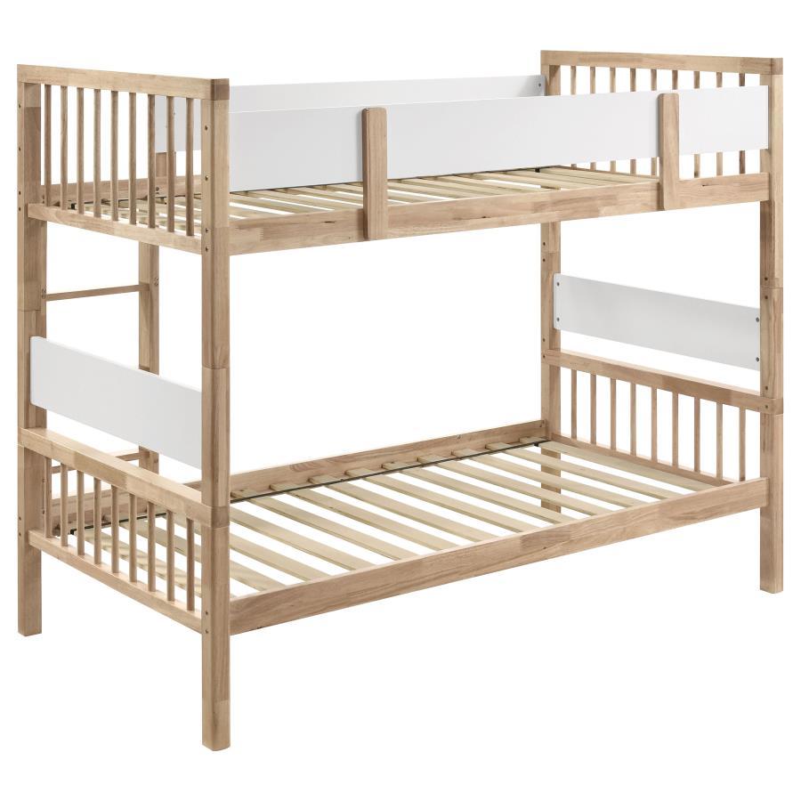 Dakota - Wood Twin Over Twin Bunk Bed - Natural by Coaster Fine Furniture | Bel Furniture