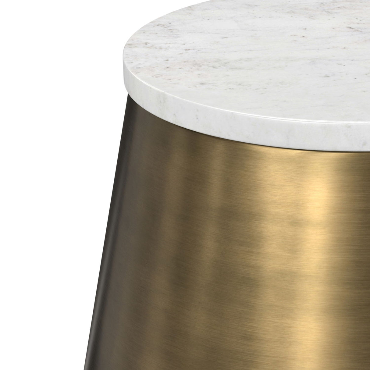 Benning - Side Table - Antique Brass / White by Simpli-Home | Bel Furniture