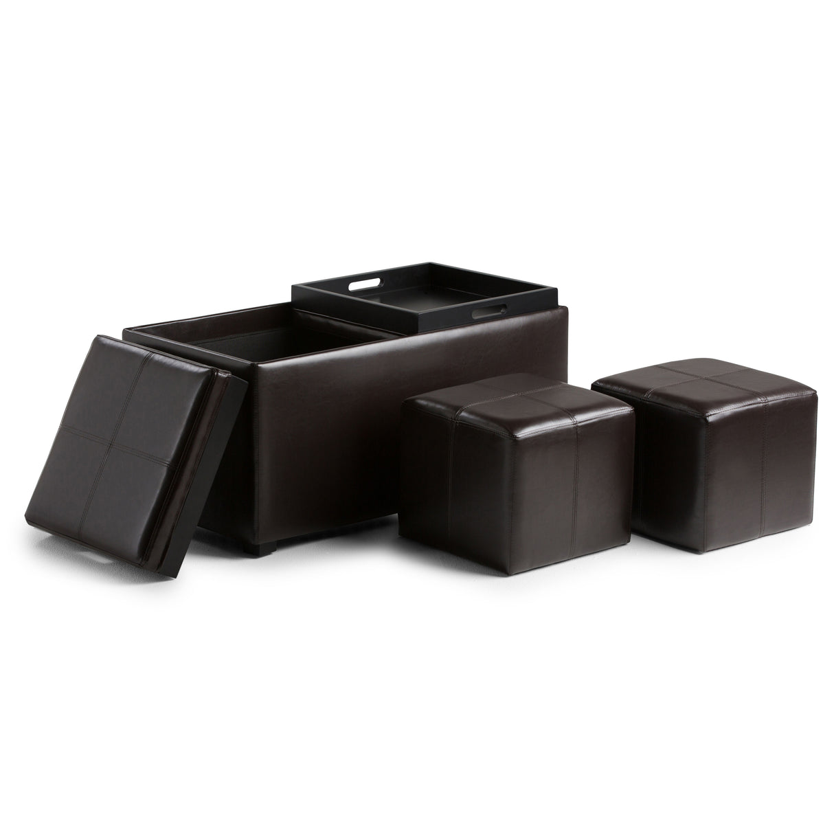 Avalon - 5 Piece Storage Ottoman, Contemporary by Simpli-Home | Bel Furniture
