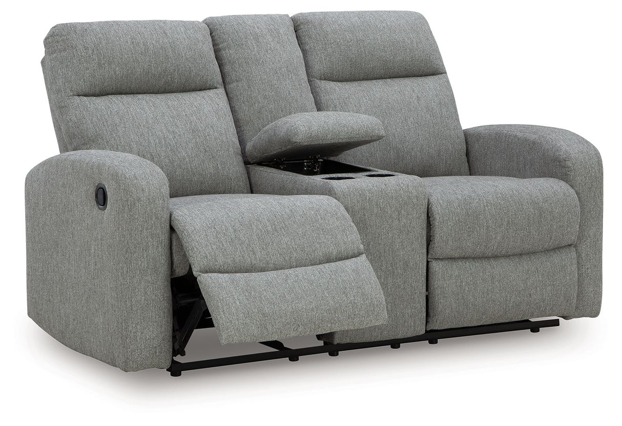 Gauntlet - Sterling - Double Recline Loveseat With Console by Signature Design by Ashley® | Bel Furniture