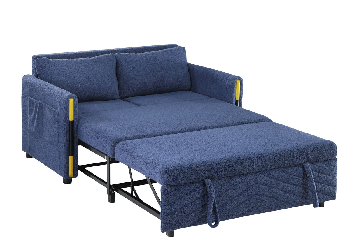 Percy - Teddy Velvet Sleeper Loveseat With Dual-Pull Sleeper Design by Lilola Home | Bel Furniture