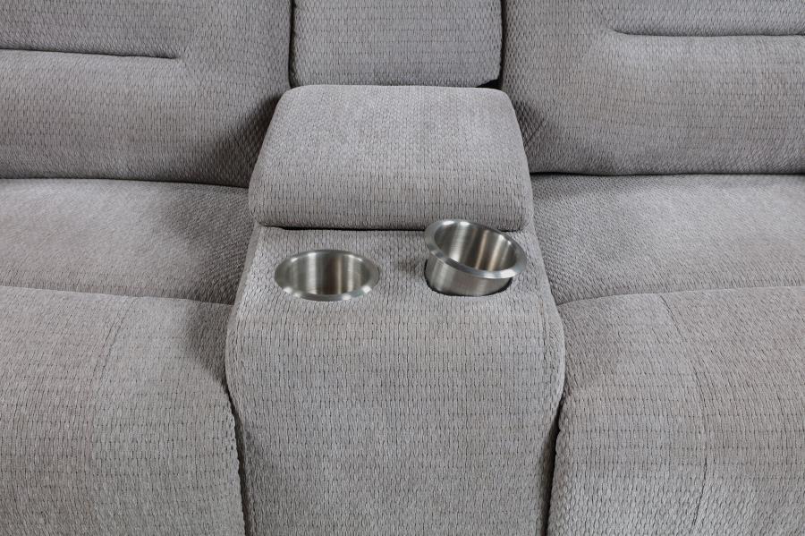 Gilson - Chenille Upholstered Reclining Loveseat - Gray by Coaster Fine Furniture | Bel Furniture