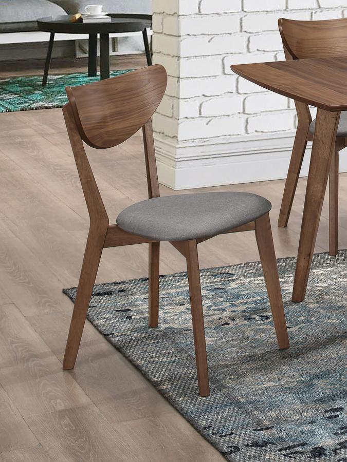 Alfredo - Dining Side Chair (Set of 2) - Gray And Natural Walnut by CoasterEveryday | Bel Furniture