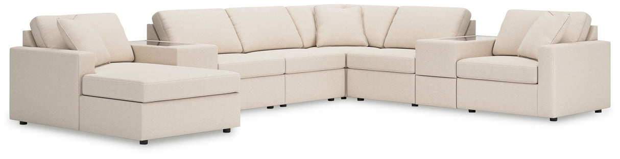 Modmax - Oyster - Sectional White 8 Pc. Sectional With Laf Corner Chaise And Storage Consoles by Signature Design by Ashley® | Bel Furniture