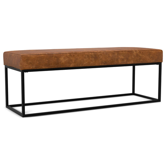 Candice Ottoman Bench Tan and Black