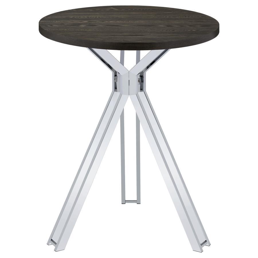 Edgerton - Round Pub Height Bistro Bar Table - Dark Oak by CoasterEssence | Bel Furniture