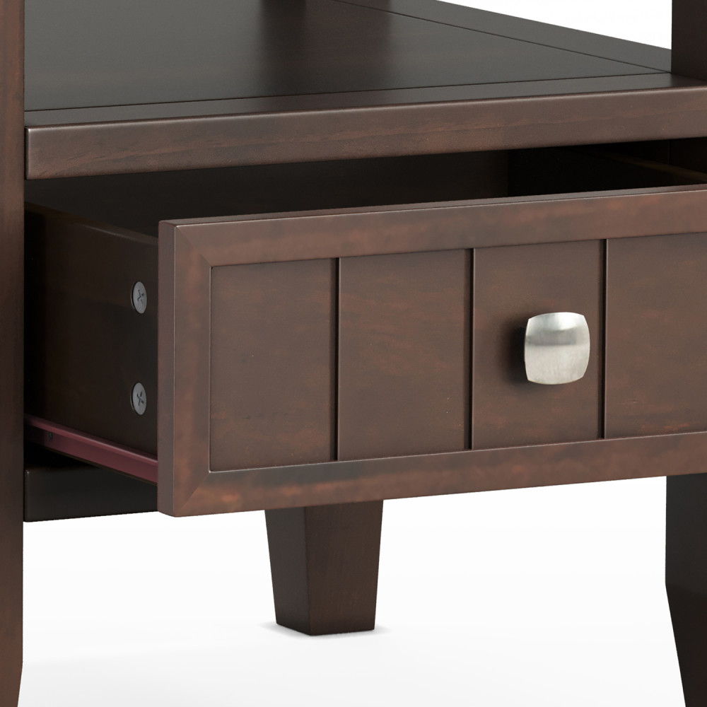 Acadian - End Table With Drawer - Brown by Simpli-Home | Bel Furniture