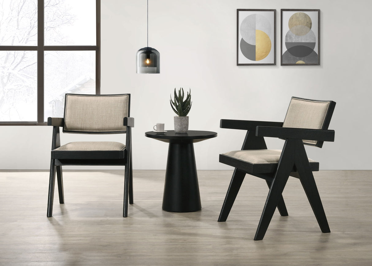 Jasper - 3 Piece Arm Chairs And Console Table (Set of 3) - Ebony Black by Lilola Home | Bel Furniture