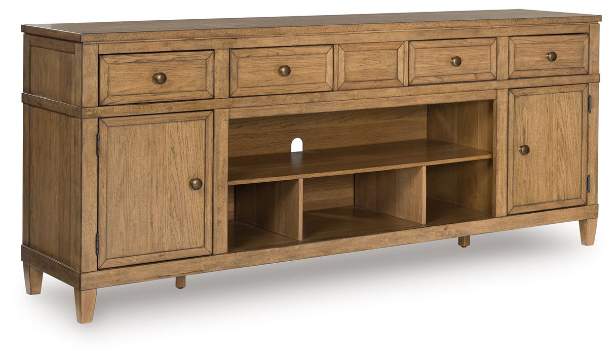 Sharlance - Light Brown - XL TV Stand With Fireplace Option by Signature Design by Ashley® | Bel Furniture