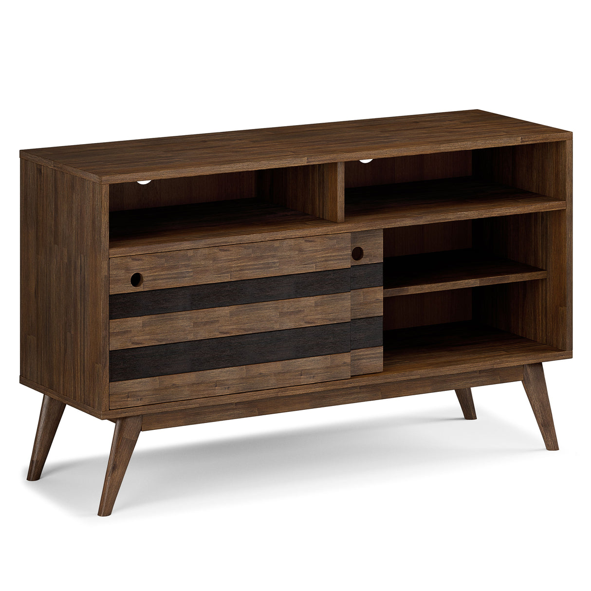 Clarkson - TV Stand - Rustic Natural Aged Brown by Simpli-Home | Bel Furniture