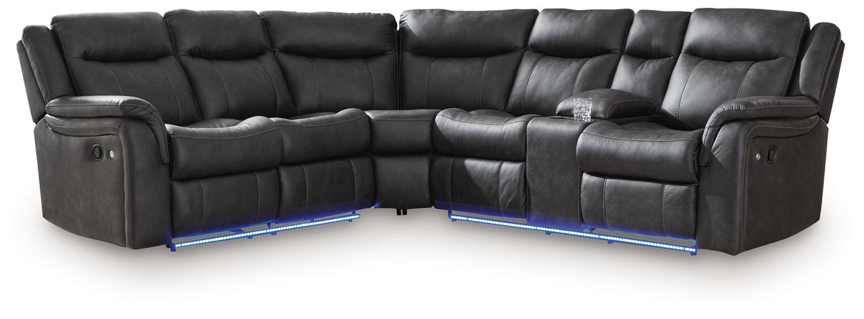 Sultan Meadow - Carbon - 2-Piece Reclining Sectional by Signature Design by Ashley® | Bel Furniture