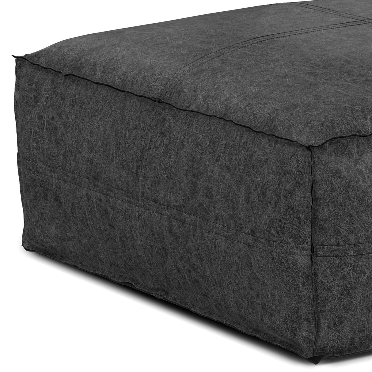 Brody - Large Square, Coffee Table Pouf by Simpli-Home | Bel Furniture
