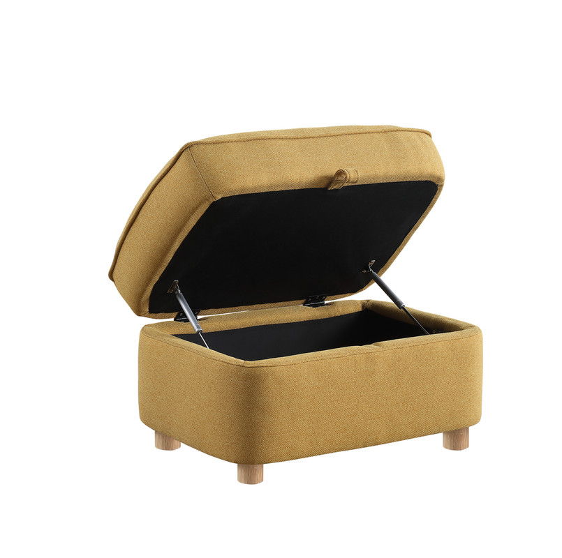 Huckleberry - Linen Accent Chair With Storage Ottoman And Folding Side Table