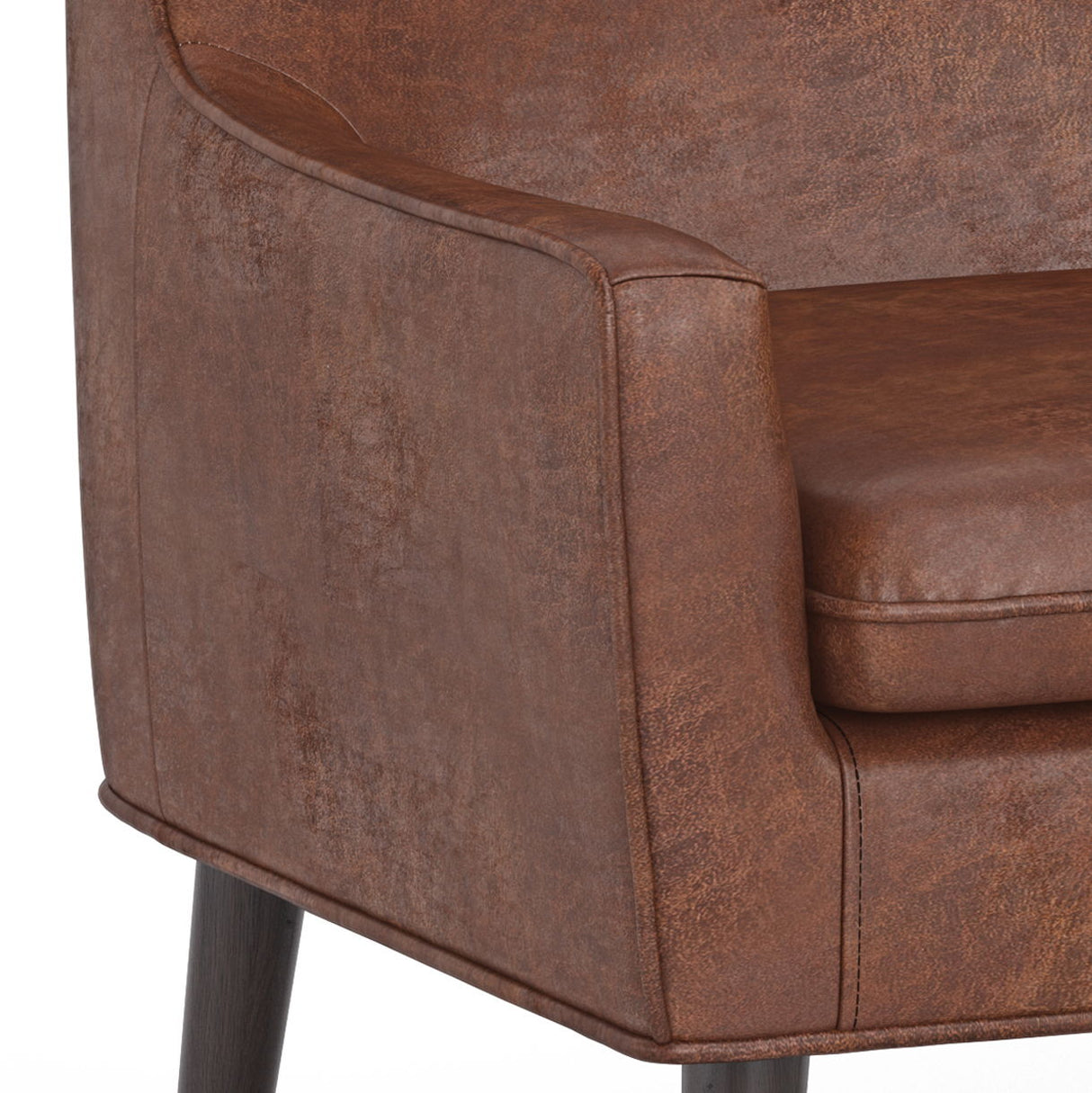 Robson - Accent Chair - Distressed Saddle Brown by Simpli-Home | Bel Furniture