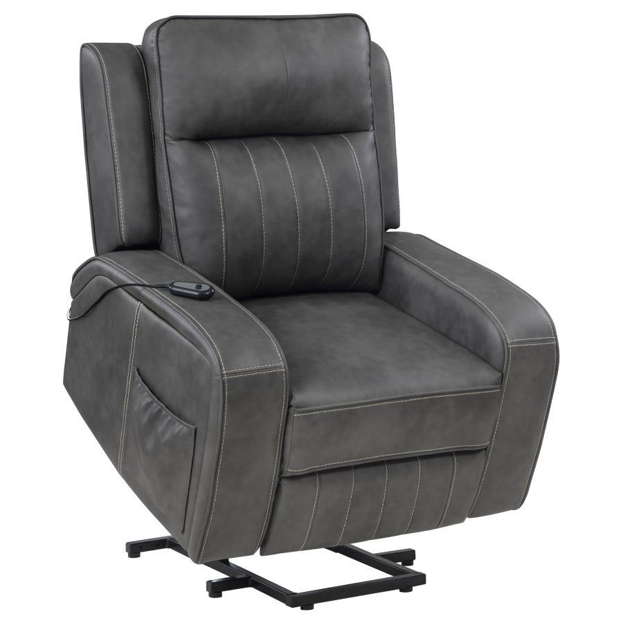 Raelynn - Upholstered Track Arm Recliner by Coaster Fine Furniture | Bel Furniture
